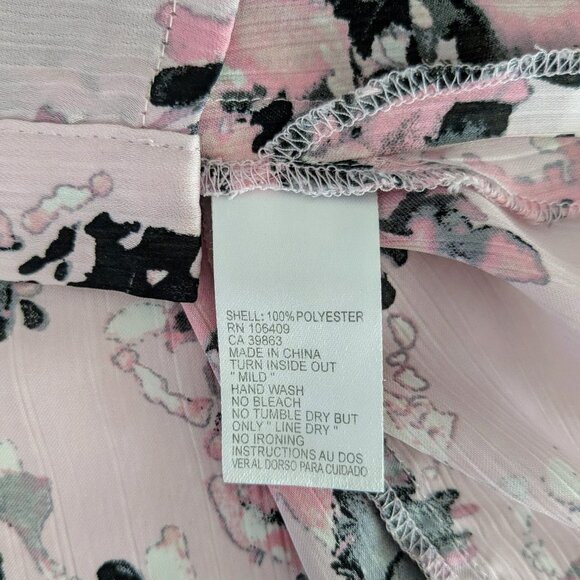 TAHARI ASL Women's Sleeveless Ruffle Accent Blouse Top Size S Pink Print - Picture 6 of 6